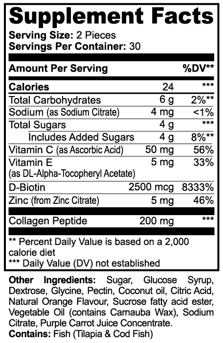 Collagen Gummies Skin, Hair & Joint Support (Adult)