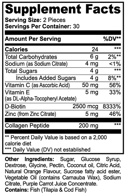 Collagen Gummies Skin, Hair & Joint Support (Adult)